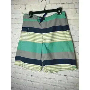 Patagonia Wavefarer Trunks Board Short Mens 32 Medium Beach Striped Swim Logo